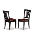 HomeStock Kitchen Dining Chairs Set Solid Wood Slat Back Buttermilk Cherry Finish