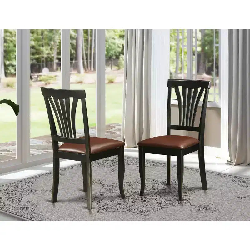 Kitchen Dining Chairs Solid Wood Slat Back Buttermilk Cherry Finish