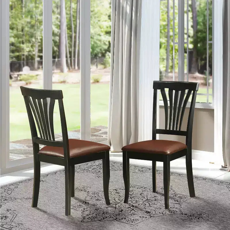 Kitchen Dining Chairs Solid Wood Slat Back Buttermilk Cherry Finish