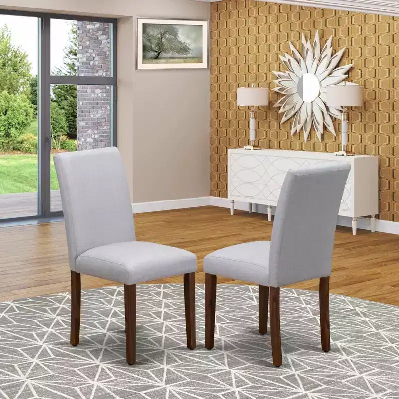 Set of 2 Modern Solid Wood Dining Chairs with Ergonomic Backrest for Kitchen and Dining Room