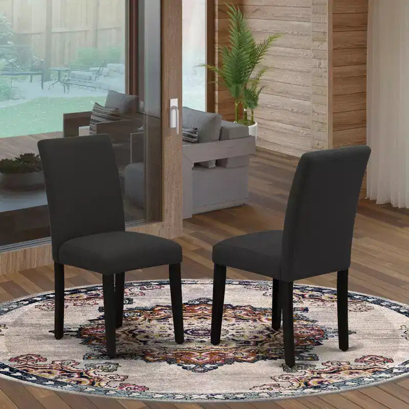 Set of 2 Modern Solid Wood Dining Chairs with Ergonomic Backrest for Kitchen and Dining Room