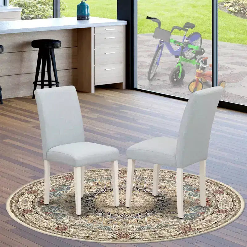 Set of 2 Modern Solid Wood Dining Chairs with Ergonomic Backrest for Kitchen and Dining Room