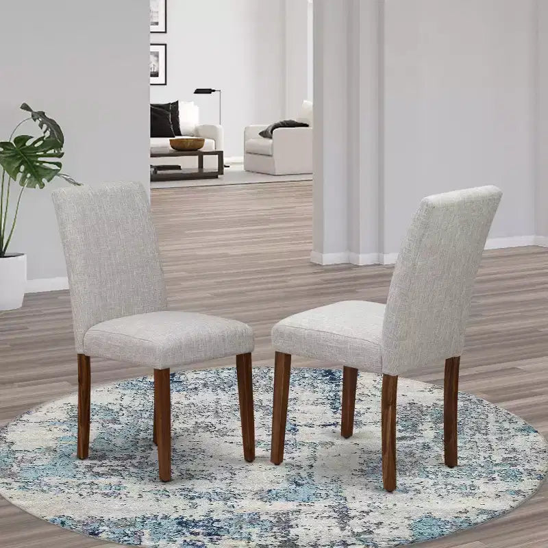 Set of 2 Modern Solid Wood Dining Chairs with Ergonomic Backrest for Kitchen and Dining Room
