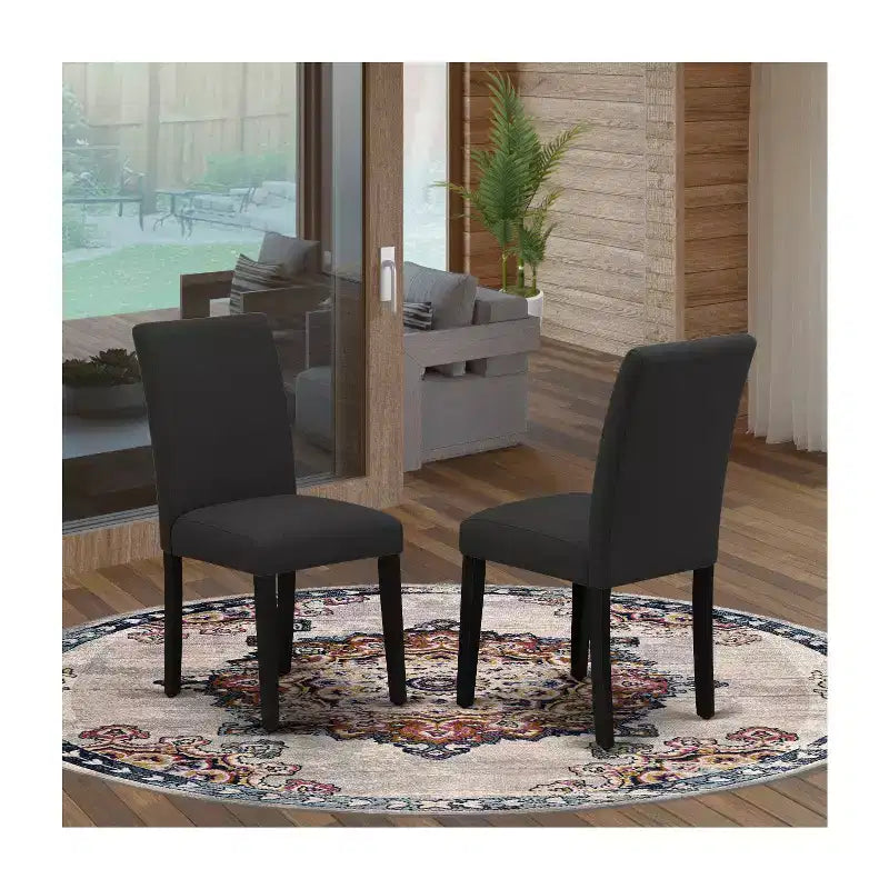 Set of 2 Modern Solid Wood Dining Chairs with Ergonomic Backrest for Kitchen and Dining Room