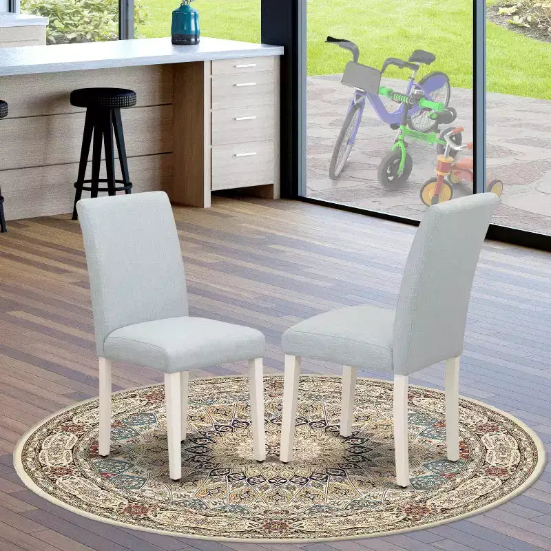 Set of 2 Modern Solid Wood Dining Chairs with Ergonomic Backrest for Kitchen and Dining Room