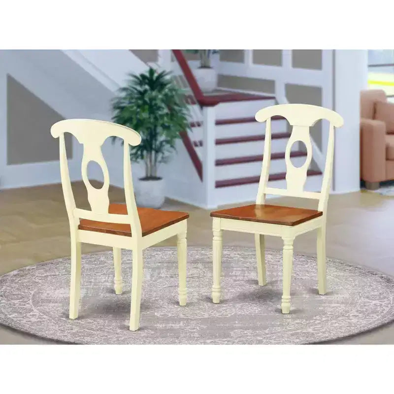 Coastal Charm Styled Chair With Wood Seat
