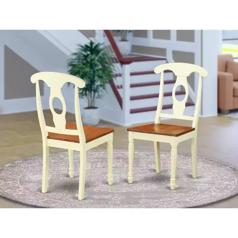 Coastal Charm Styled Chair With Wood Seat