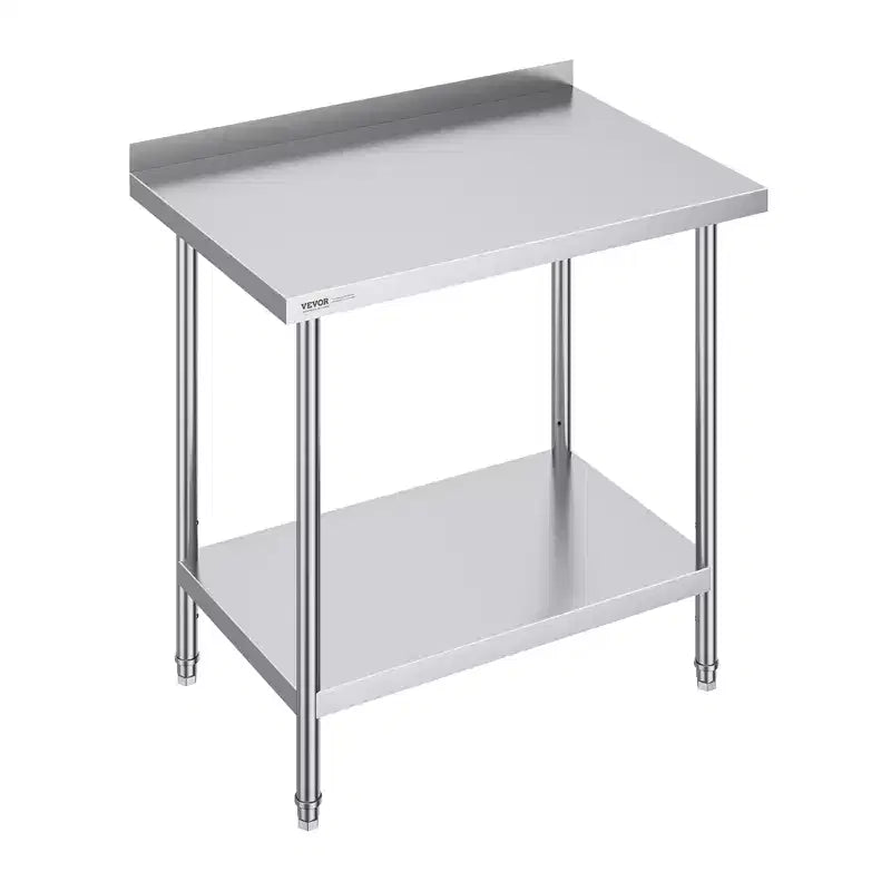 VEVOR 24 x 36 x 36 Inch Stainless Steel Work Table, Commercial Food Prep Worktable Heavy Duty Prep Worktable, Metal Work Table