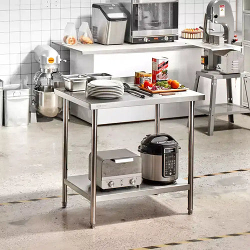 24 x 36 x 36 Inch Stainless Steel Work Table, Commercial Food Prep Worktable Heavy Duty Prep Worktable, Metal Work Table