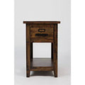 Jofran,Cannon Valley Distressed Industrial One Drawer Side Table- Gray Color