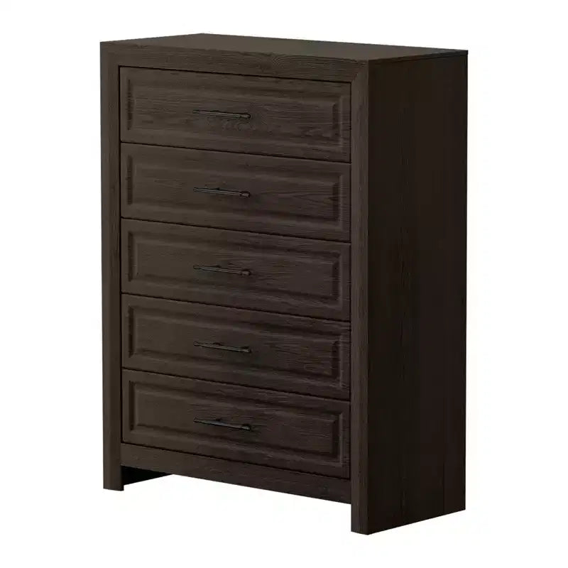 5 Drawers Dresser, 47.24 Tall Wood Dresser Chest of Drawer, Rustic Storage Dresser Organizer with and Vintage Handle for Bedroom Closet Hallway