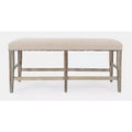 Jofran Fairview Transitional 52 Backless Upholstered Counter Height Bench