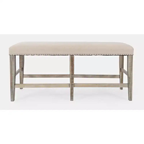 Jofran Fairview Transitional 52 Backless Upholstered Counter Height Bench