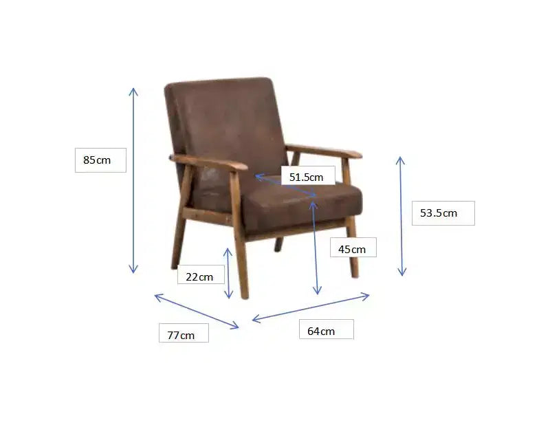 Modern Accent Armchair, Lounge Chair with Tapered Arms, Solid Wooden Frame, Microfiber Upholstered Chair for Living Room, Office