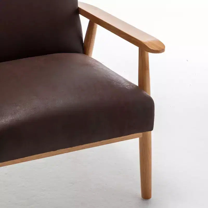 Modern Accent Armchair, Lounge Chair with Tapered Arms, Solid Wooden Frame, Microfiber Upholstered Chair for Living Room, Office