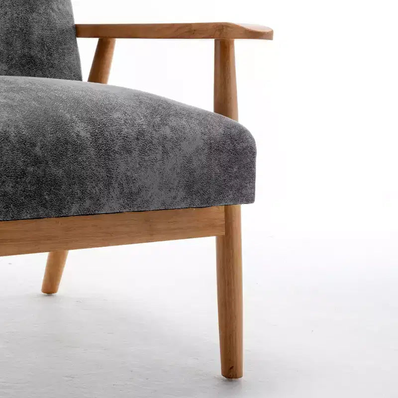 Modern Accent Armchair, Lounge Chair with Tapered Arms, Solid Wooden Frame, Microfiber Upholstered Chair for Living Room, Office