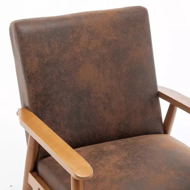 Modern Accent Armchair, Lounge Chair with Tapered Arms, Solid Wooden Frame, Microfiber Upholstered Chair for Living Room, Office