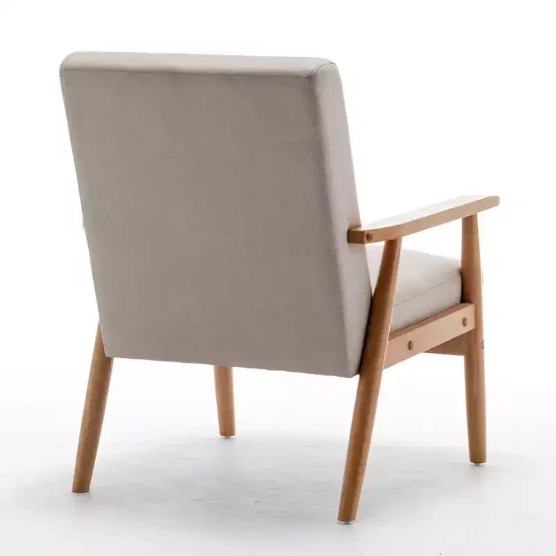 Modern Accent Armchair, Lounge Chair with Tapered Arms, Solid Wooden Frame, Microfiber Upholstered Chair for Living Room, Office