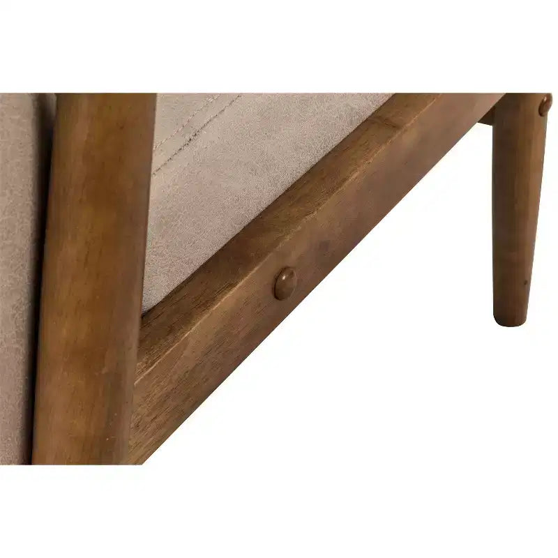Modern Accent Armchair, Lounge Chair with Tapered Arms, Solid Wooden Frame, Microfiber Upholstered Chair for Living Room, Office