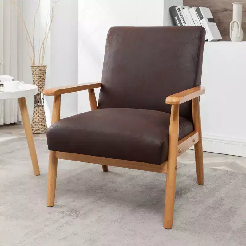 TUYOHW Modern Accent Armchair,Lounge Chair with Tapered Arms,Solid Wooden Frame,Microfiber Upholstered Chair for Living Room,Office