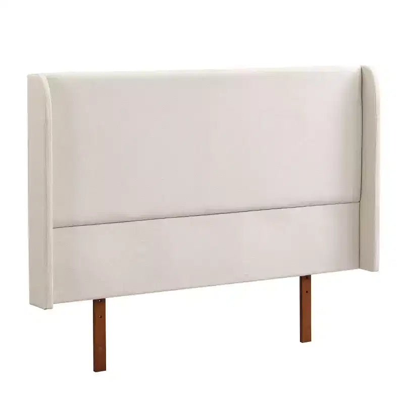 Solid Bamboo 12 Inch Platform Bed with Upholstered High Headboard