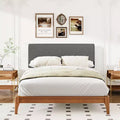 GDFStudio Julia Solid Bamboo 12 Inch Platform Bed with Upholstered High Headboard