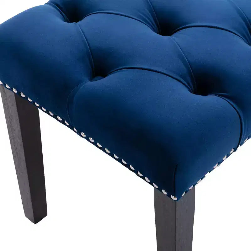45.2 Modern Velvet Bench Ottoman with Tufted Upholstered Rectangle Entryway Bench with Wood Legs Shoe Bench for Living Room, Bedroom