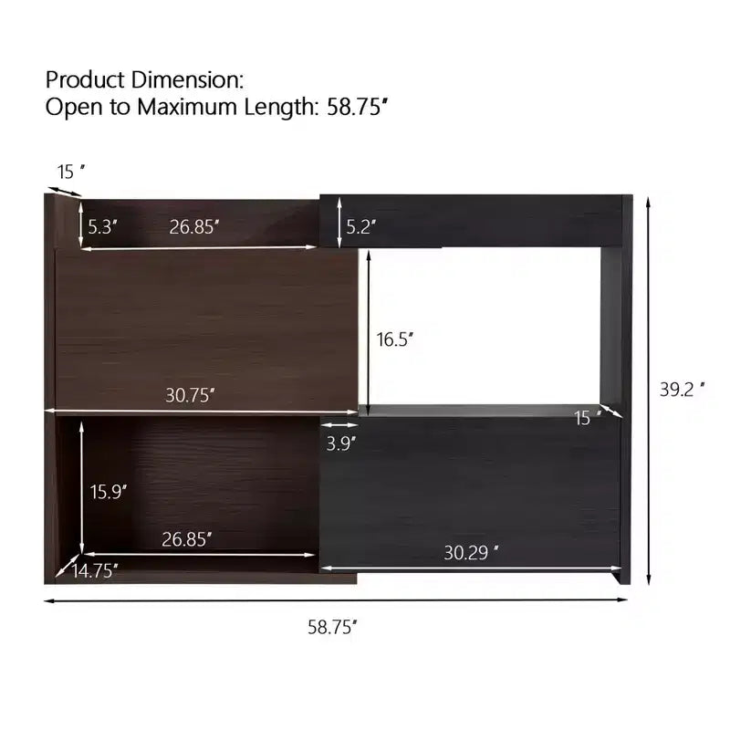 Rotating Corner Shoe Cabinet, 32.5 to 58.8 Inch Storage Cabinet with Drawer for Hallway Entryway