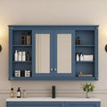 47 Inch Bathroom Wall Cabinet, Wall Mounted Medicine Cabinet with Mirror & Open Shelves, Over Toilet Floating Storage Cabinet for Bathroom