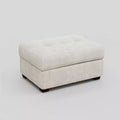 HomeRoots 37 Beige and Black Corduroy Tufted Ottoman