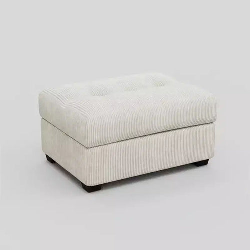 HomeRoots 37 Beige and Black Corduroy Tufted Ottoman