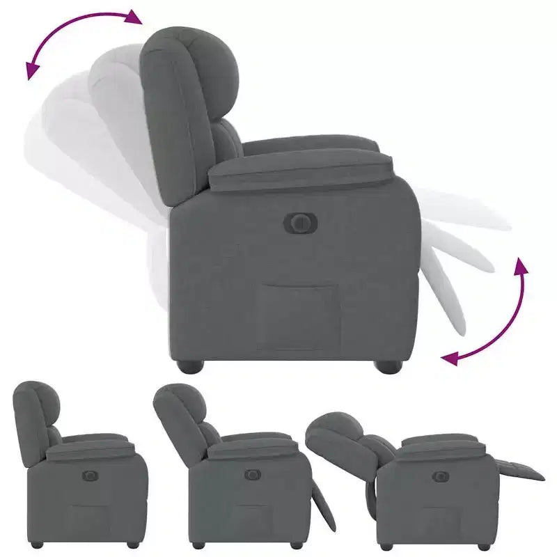 Electric Recliner Chair with Massage Function in Fabric