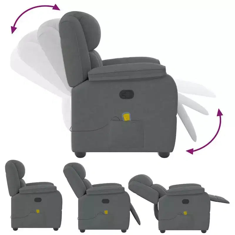 Electric Recliner Chair with Massage Function in Fabric