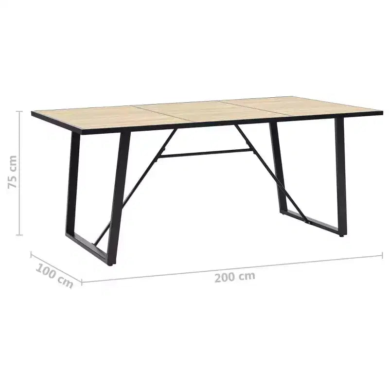 Oak Dining Table with Metal Legs - Different Sizes