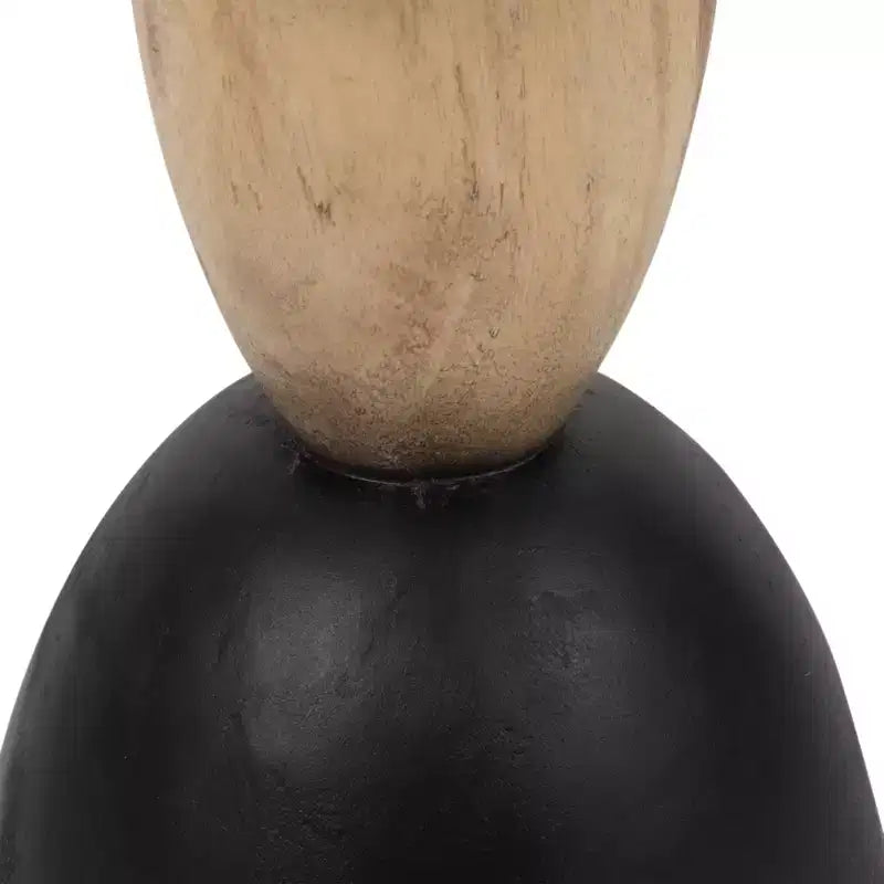 Modern End Table, Side Table, or Small Night Stand for Home Decor - Round Petrified Wood Bedside Table for Home, Bedroom, or Room - 20 Brown & Black