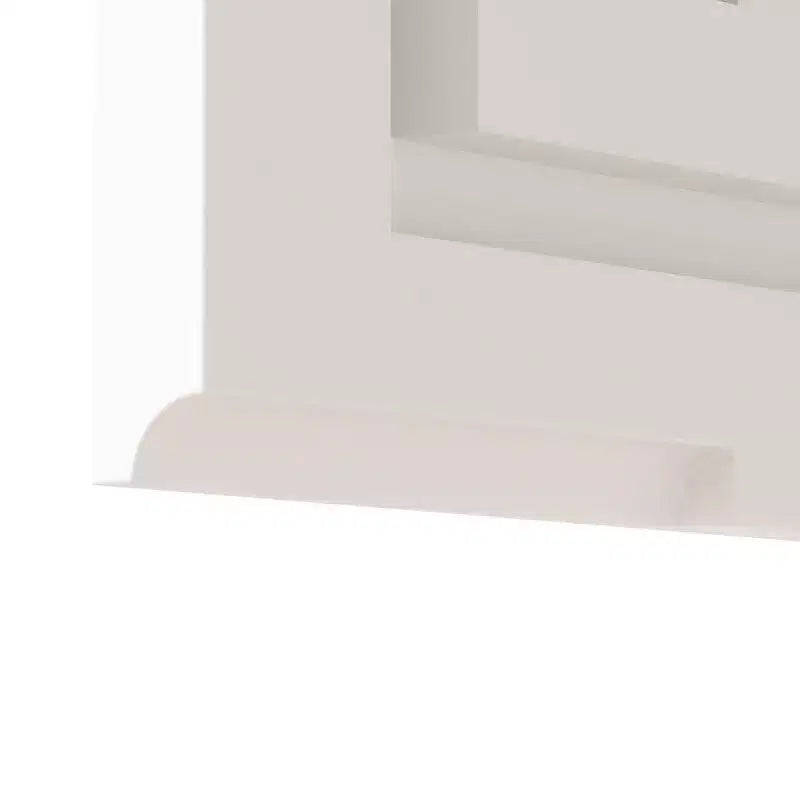 White LED Mirror Cabinet Acrylic Frame with Time & Temperature Display Three-color Lighting, 2 Plugs & 2 USB