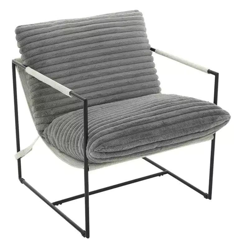 Modern Sling Accent Chair - Plush Shredded Foam Upholstered Lounge Armchair for Living Room, Bedroom & Office Reading