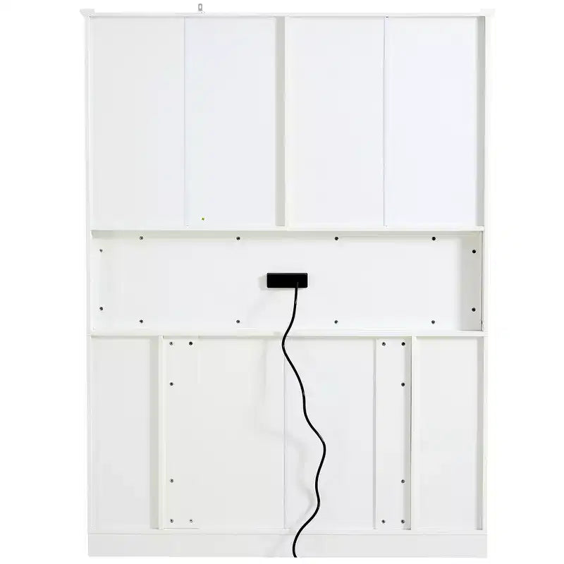 71'' Tall Freestanding Kitchen Pantry, Large Dining Storage Cabinet Cupboard Sideboards With 4 Foldable Doors, Shelves, Wine Racks