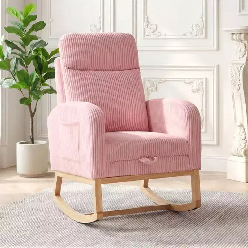 Chair Nursery, Nursing Rocking Chairs with Foot Rest, Comfortable Rocker Recliner with Side Pocket, for Living Room, Bedroom
