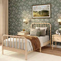 Twin Bed with Turned Spindle Headboard and Footboard, Solid Pine Wood Frame