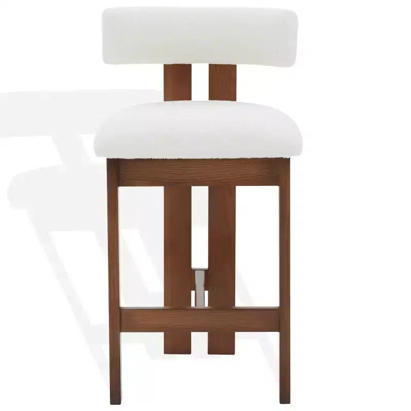 Macey Boucle Counter Stool - SFV4860 - Ivory/White - Safavieh Couture