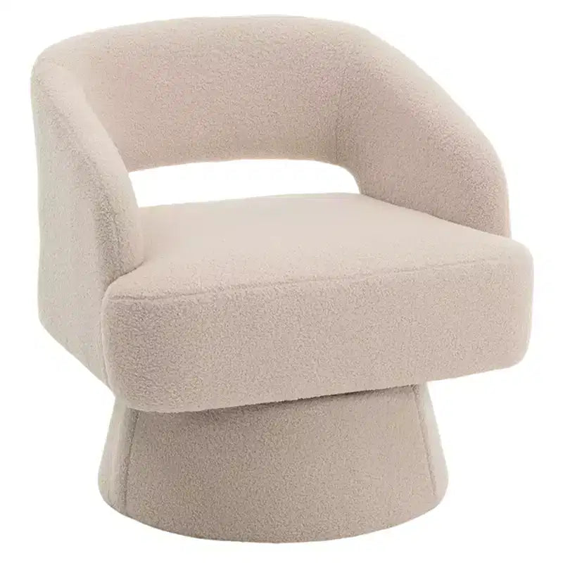 Velvet Swivel Barrel Chair - Modern Round Lounge Armchair with Striped Backrest and Plush Cushioning, Stylish Accent Chair for Living Room, Bedroom