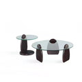 Manhattan Comfort Artesia 2pc Coffee Table and End Table Set Dark Walnut