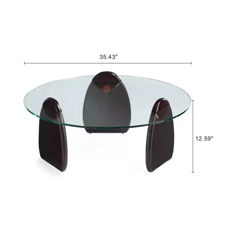 Dark Walnut Coffee Table and End Table Set – Mid Century Modern Wood Accent Table Set for Living Room