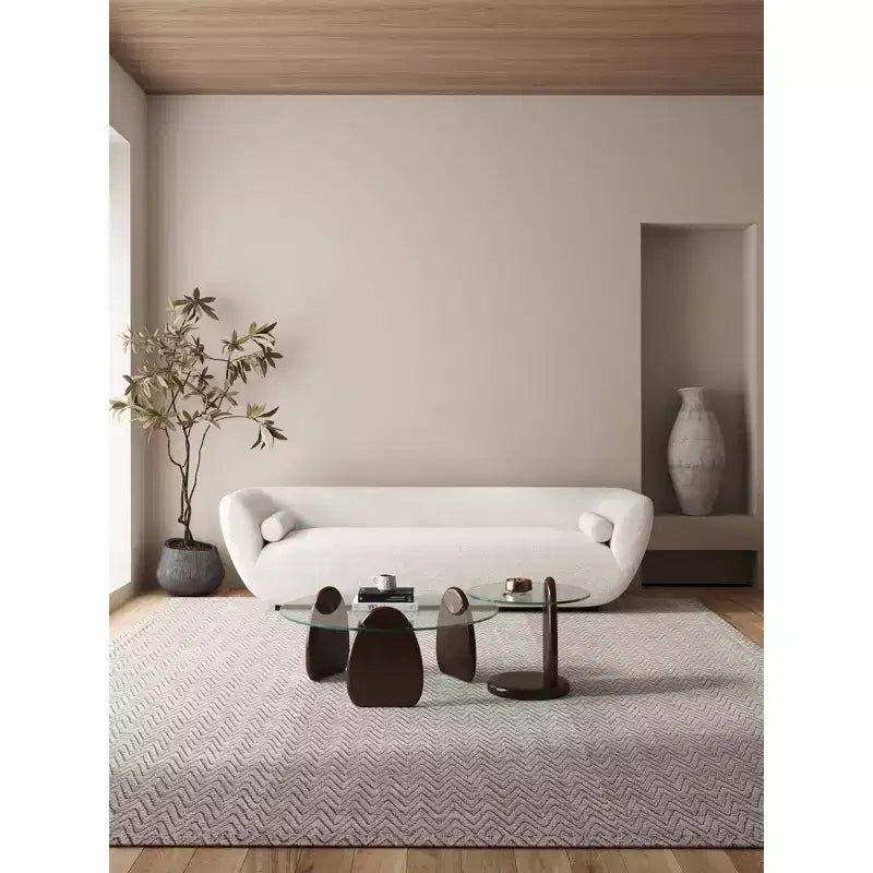 Dark Walnut Coffee Table and End Table Set – Mid Century Modern Wood Accent Table Set for Living Room