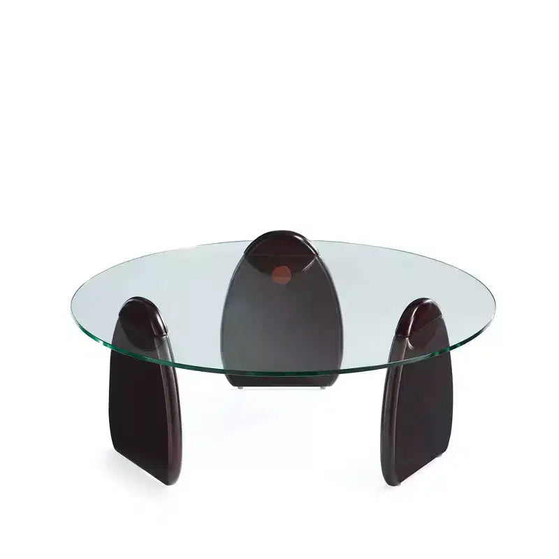 Dark Walnut Coffee Table and End Table Set – Mid Century Modern Wood Accent Table Set for Living Room
