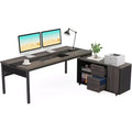 70.86 L-Shaped Executive Desk with File Cabinet