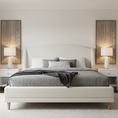 卧室对标图 - 精准还原Wingback平台床
